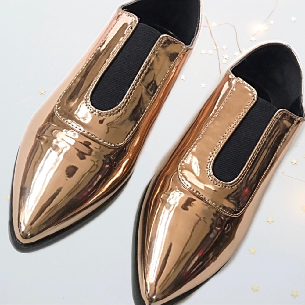 ASOS Metallic Matilda Slip On Pointed Flats 6.5